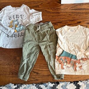 Kids Graphic Tees and Cargo Pants Set